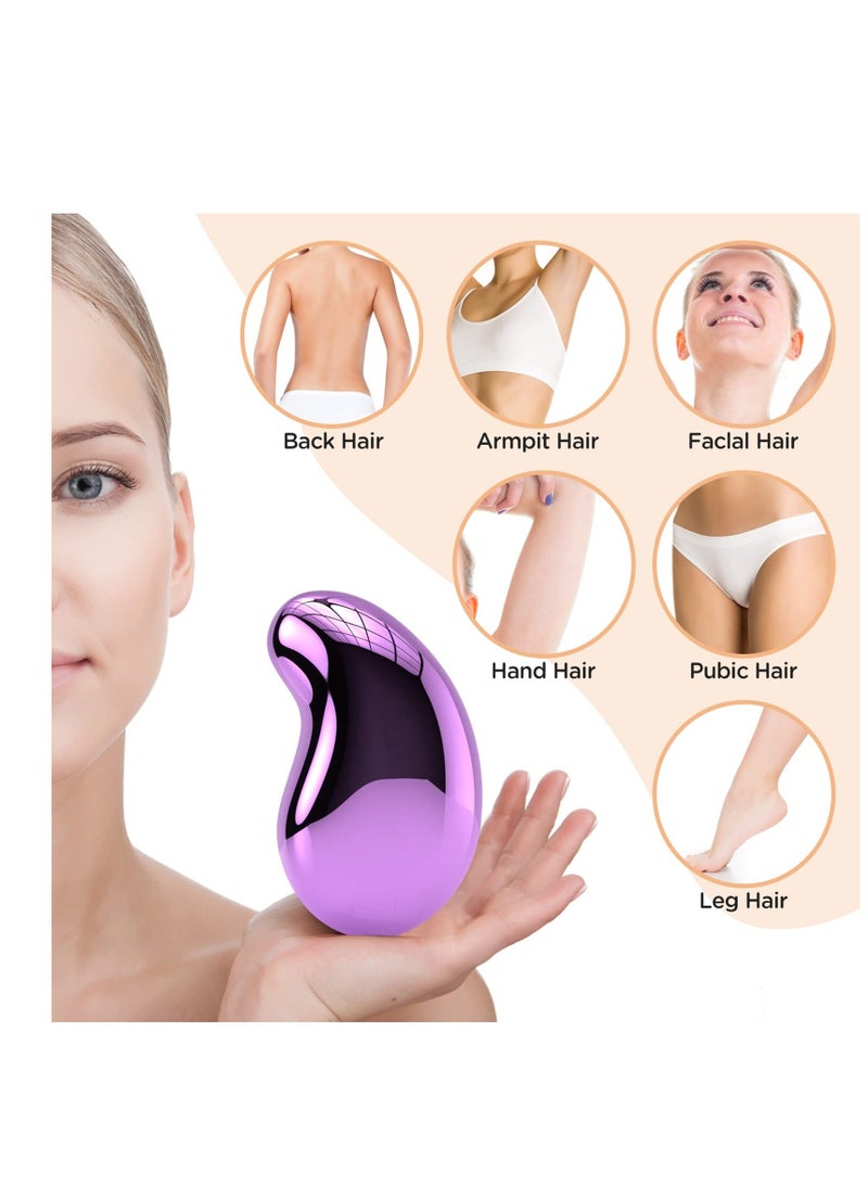 Magic Hair Eraser Crystal Remover, Reusable Painless Exfoliation Device, for Women and Men, Removal Tool Arms Legs Back, Washable, Portable Epilator (Purple) - Image 2