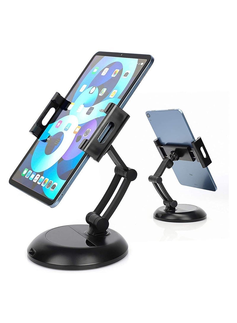 Gravity Tablet Holder Stand, Angle Height Adjustable Phone and Tablet Stand for Desk with Speaker, Thick Case Friendly iPad Holder Stand Compatible with (5"-11") - Image 1