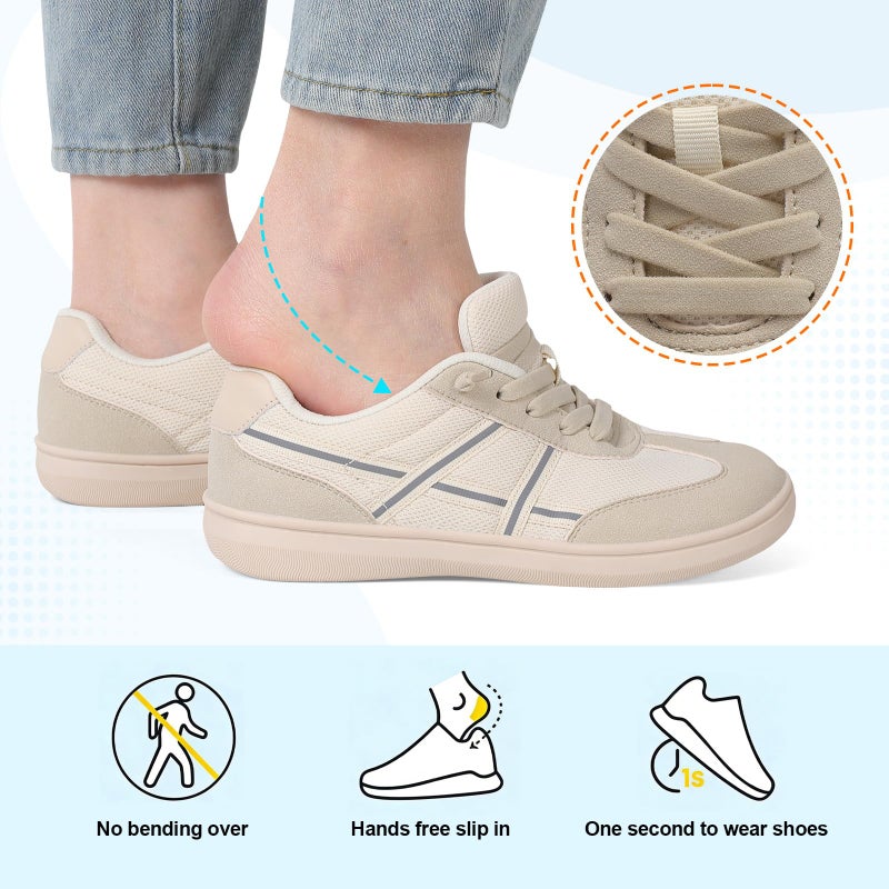 LeIsfIt Brefoot Shoes for Women Wide Slip-On Casual Sneakers Non-Slip Breathable Comfort Shoes for Walking Tennis Travel & Everyday Beige Size 8 - Image 4