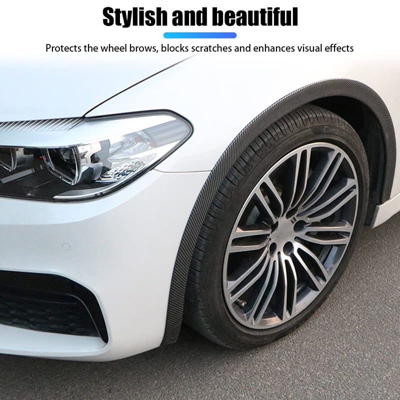 zipelo 5 FT Car Wheel Arch Trim, 2 PCS Universal Fender Flare Edge Trim, Self Adhesive Car Wheel Eyebrow Anti-Collision Rubber Strip, Fender Flare Edge Protector for Most Cars (Carbon Fiber) - Image 3