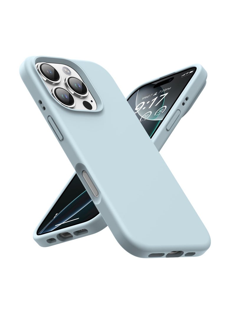 Aookay Compatible with iPhone 16 Pro Case, [Silky and Soft Touch Series] Premium Soft Liquid Silicone Rubber Full-Body Protective Bumper Case for iPhone 16 Pro (Sky Blue) - Image 1
