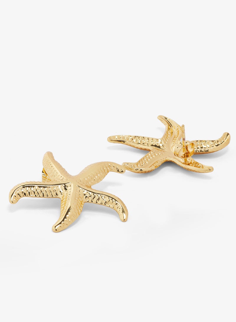 Ginger 2PK Beach Inspired Chunky Gold Earrings - Image 2