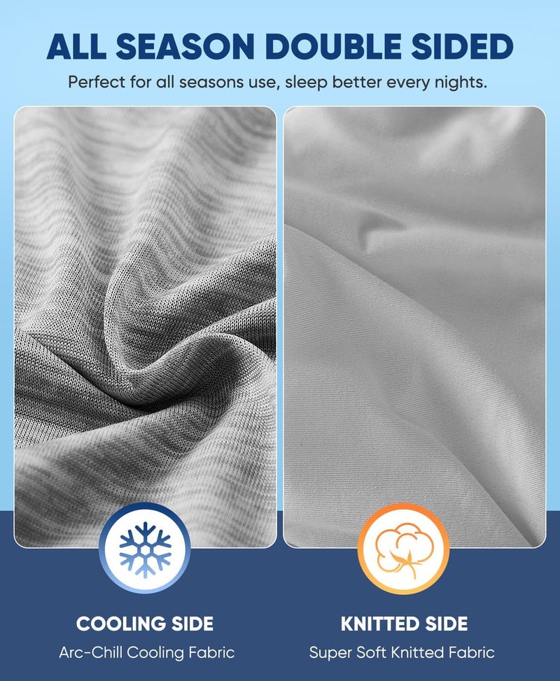 LUXEAR 2 Pack Cooling Pillow Cases King Size, Arc-Chill Q-Max > 0.5 for Hot Sleepers, Hair & Skin Friendly, Double-Sided, Machine Washable, Hidden Zipper, Gift for Women Men, 20x36, Gray - Image 5