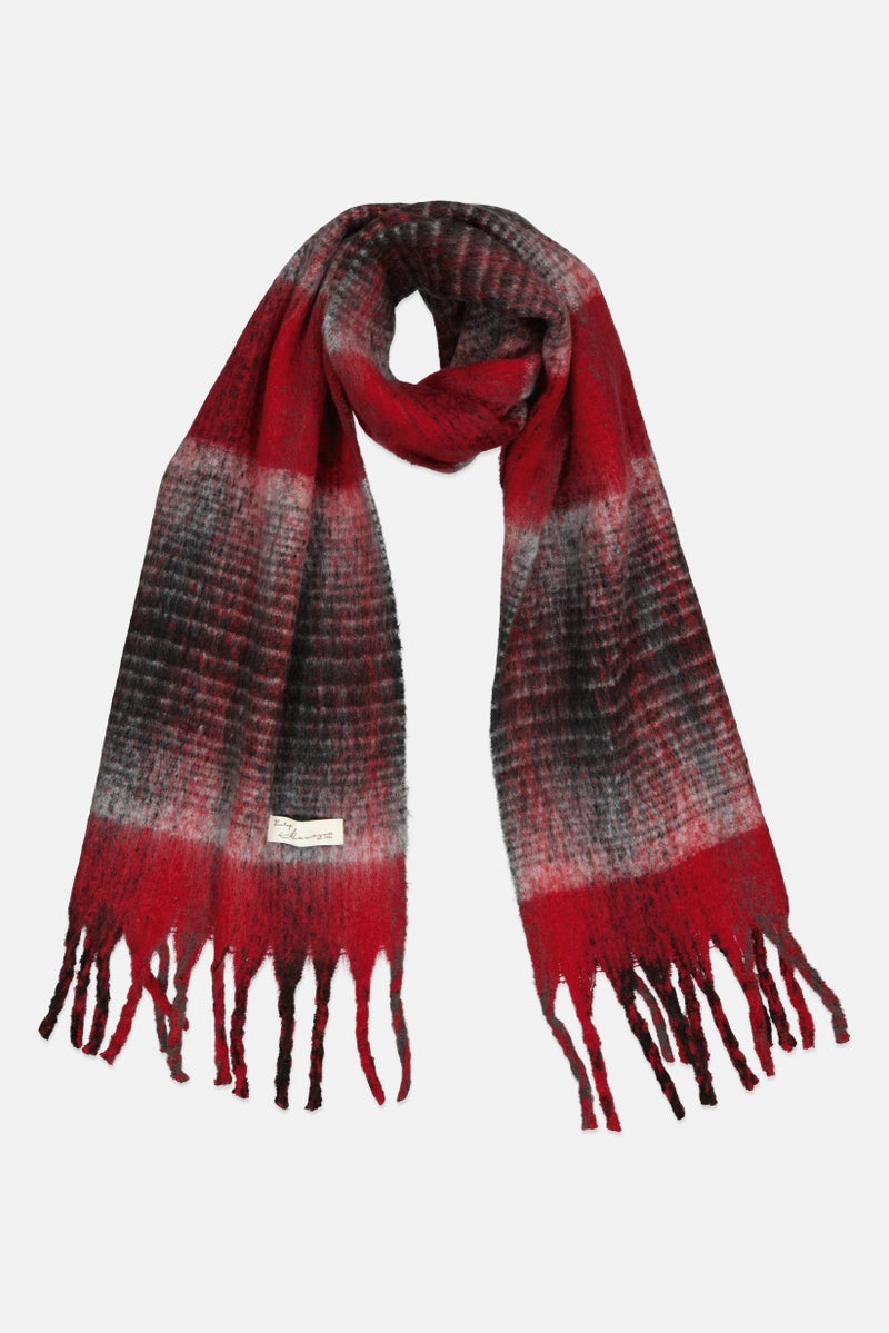 Vintage Havana Women Plaid Scarves 112 x 43 cm, Red - Image 1