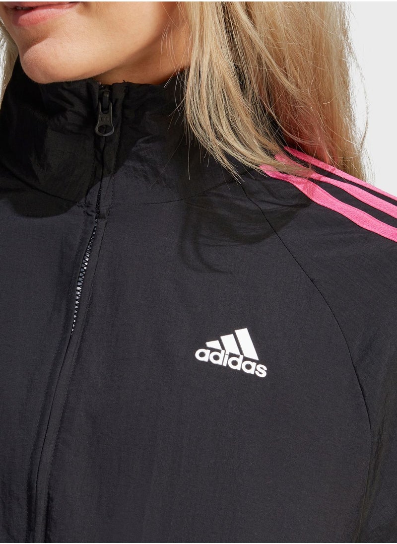 Adidas - 3 Stripe Flower Print Jacket - Image 1
