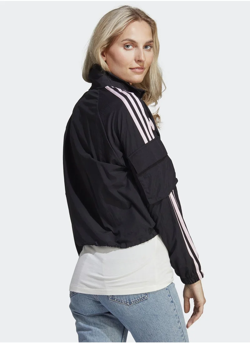 Adidas 3 Stripe Flower Print Jacket
