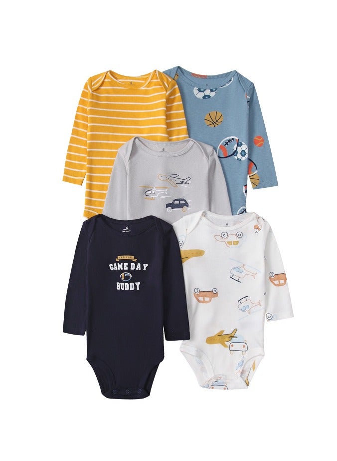 Baby Bodysuit Romper Suit Long Sleeve (Pack of 5) - Image 1