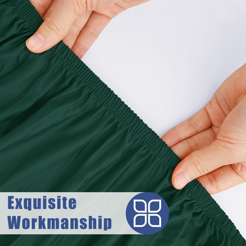 Moosfor Round Spandex Tablecloth, Elastic Fitted Waterproof Tablecloths for 45"-56" Tables, Stretch Washable Picnic Table Cover for Camping, Dining, Indoor and Outdoor, Hunter Green - Image 4