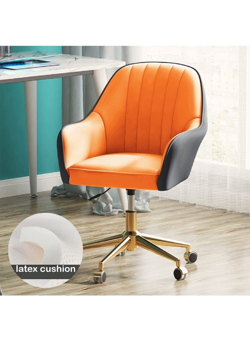 GT-Wheel Mid Back Modern Home Office Desk Chair with Gold Adjustable Base Swivel - Image 2