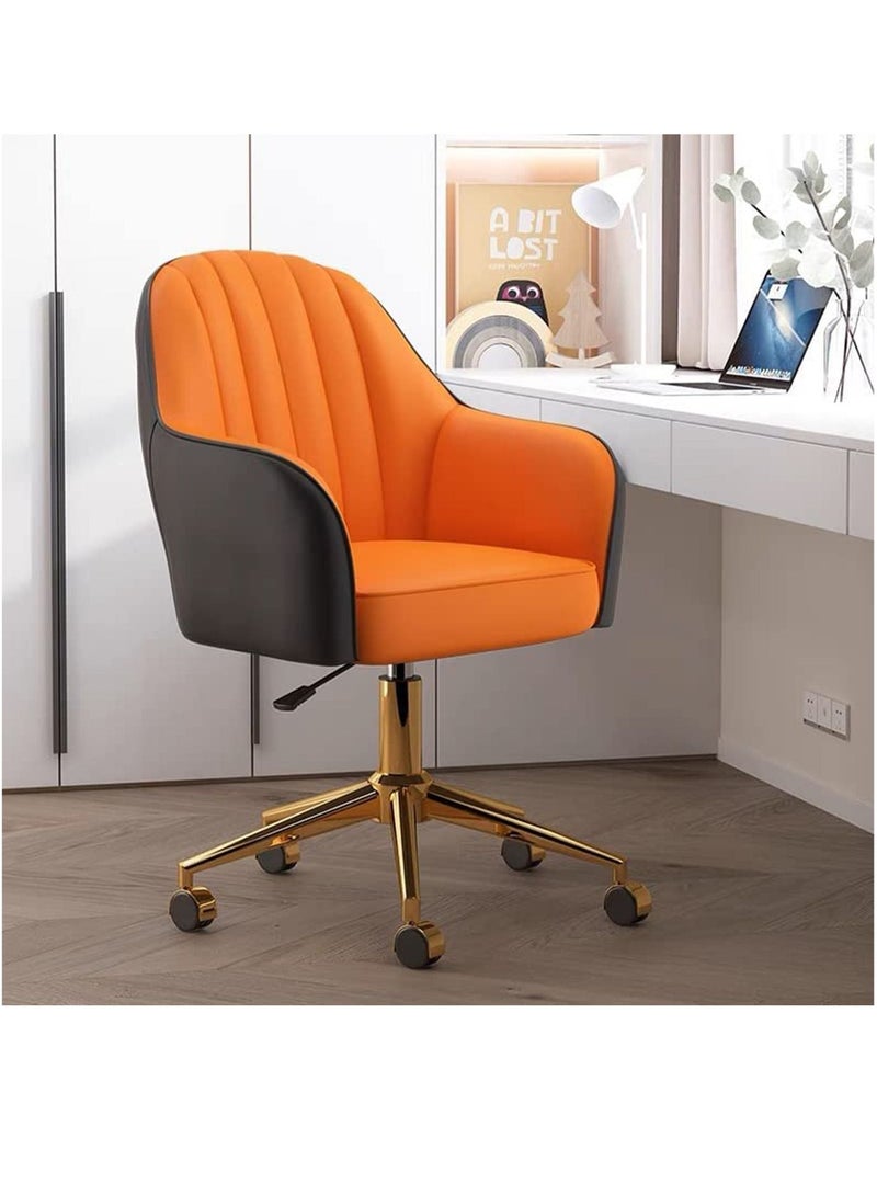 GT-Wheel Mid Back Modern Home Office Desk Chair with Gold Adjustable Base Swivel - Image 1