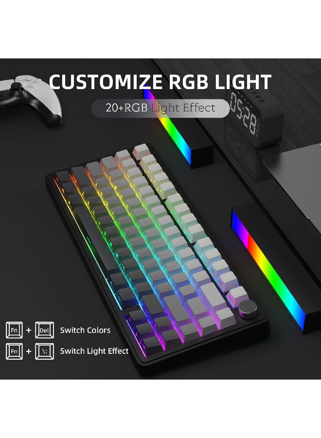 Attack Shark X85 Gasket Mechanical Keyboard with Knob, 75% Wireless Gaming Keyboard with Five Layers Padding, BT5.0/2.4G/USB-C, RGB, Hot-Swappable, PBT Keycaps - Image 4