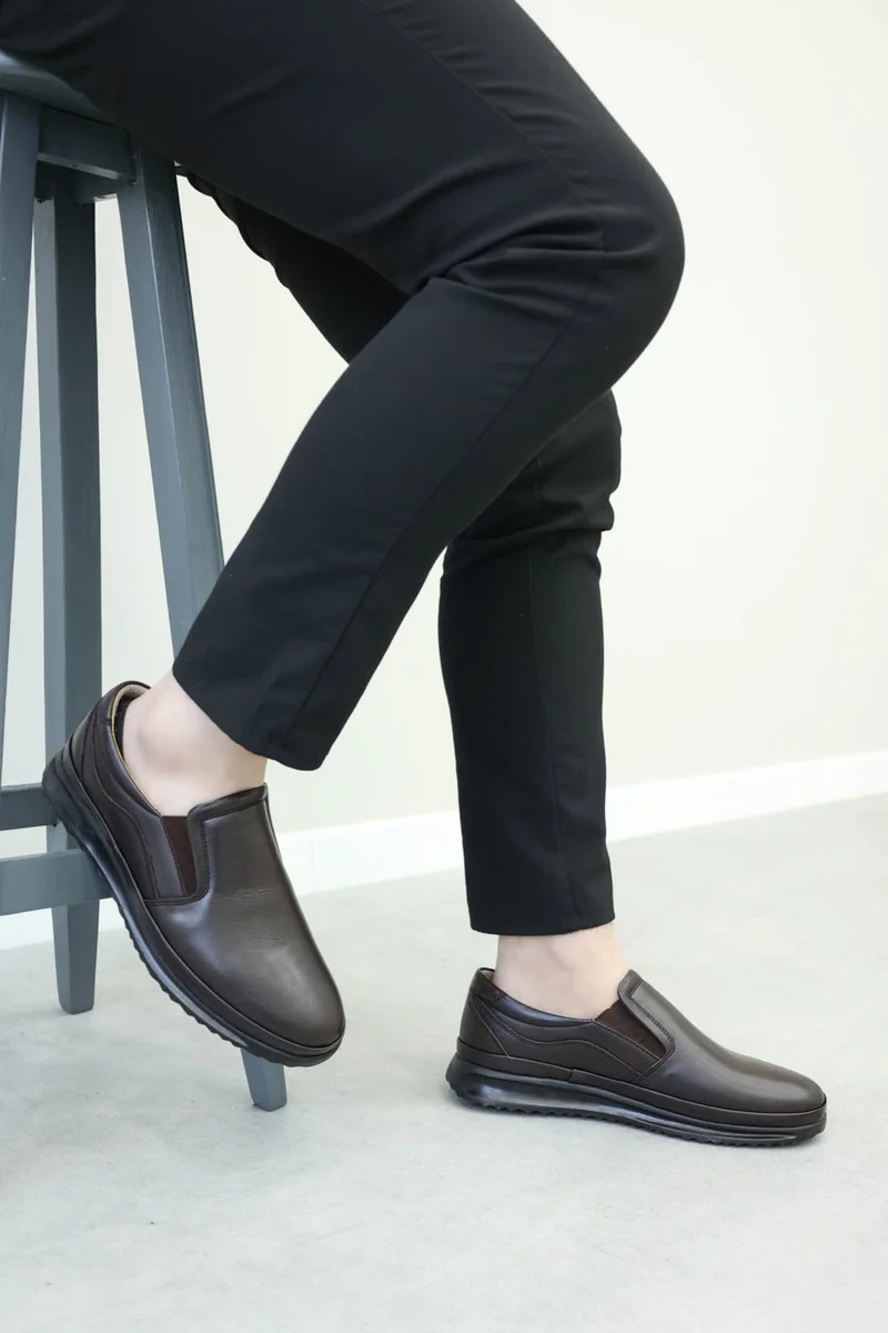 Fast Step Genuine Leather Brown Men's Casual Shoes 662maecco