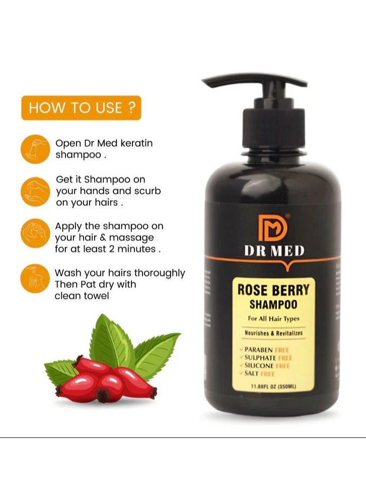 DR MED Rose Berry Shampoo: Nourishing Care for Vibrant Hair - 350ML