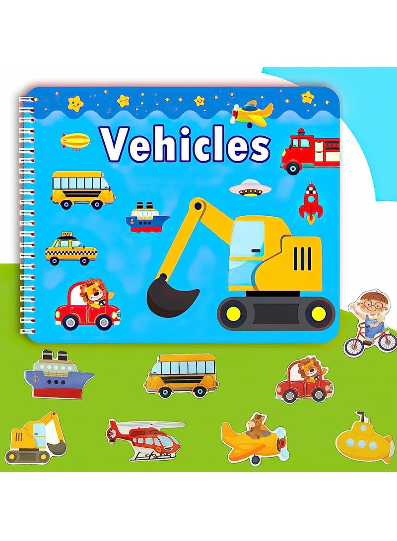 4 Pack DIY Quiet Book for Toddlers, Montessori Busy Book for Kids, Vehicle Space Body Food Preschool Learning Activities Learning & Education Toys - Image 3