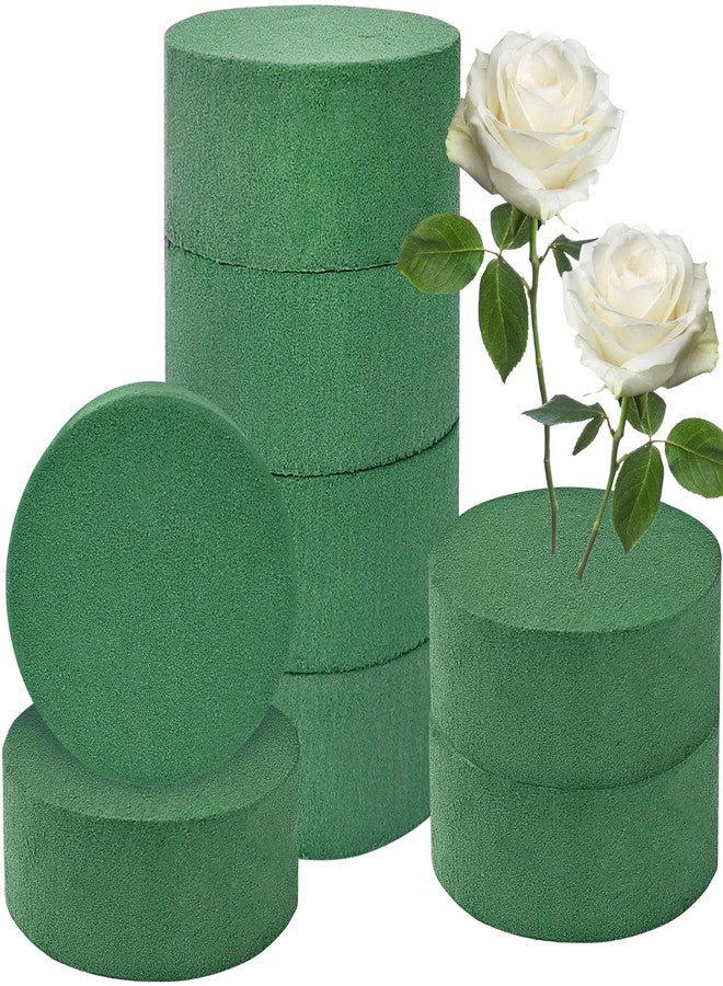 OJYUDD 8 PCS Round Floral Foam,Green Wet Dry Flower Foam,Florist Plant Foam Block for Wedding,Artificial Aisle Flowers,Party Decoration,Fresh Flowers Arrangements - Image 1