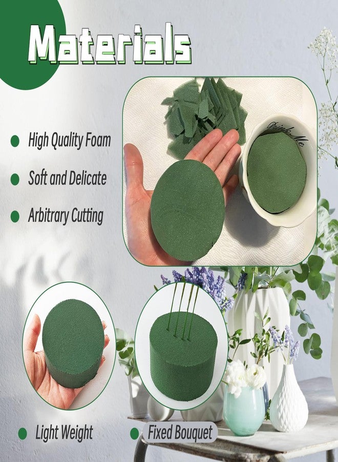 OJYUDD 8 PCS Round Floral Foam,Green Wet Dry Flower Foam,Florist Plant Foam Block for Wedding,Artificial Aisle Flowers,Party Decoration,Fresh Flowers Arrangements - Image 3