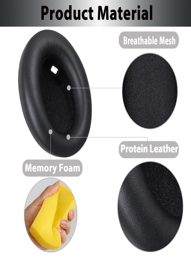 Adhiper WH-1000XM4 Replacement Earpads Cushions, Protein Leather Ear Pads for Sony WH-1000XM4(WH1000XM4) Noise Canceling Headphones with High Density Memory Foam, Without Affecting Sensor (Black) - Image 3