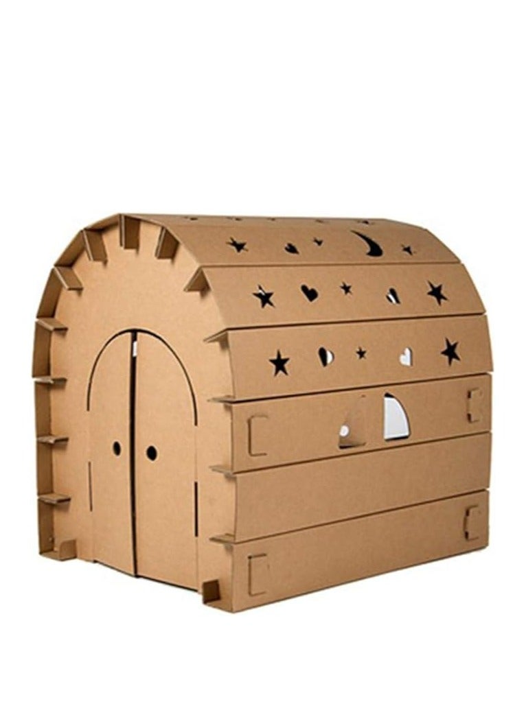 general خيمة أطفال، بيت دمى ورقي كبير، منزل من الورق المقوى المموج للأطفال، رسومات جرافيتي يدوية إبداعية، ألعاب منزلية للآباء والأطفال، ألعاب منزلية - Image 1
