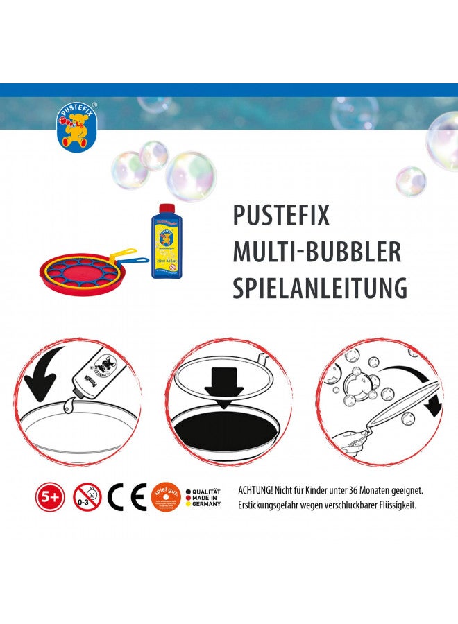 PUSTEFIX Multi Bubbler Giant Bubble Ring and Multi Bubble Ring Toy Set for Kids Includes 8.45 oz Bubble Solution Bottle and Liquid Tray Makes Big Bubbles, Multicolor, Model: 505310 - Image 5
