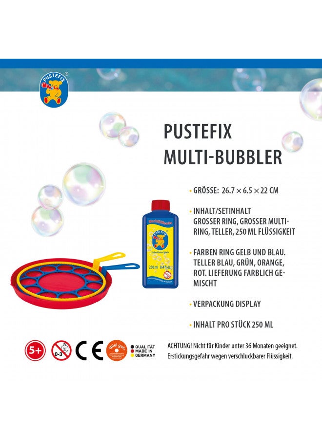 PUSTEFIX Multi Bubbler Giant Bubble Ring and Multi Bubble Ring Toy Set for Kids Includes 8.45 oz Bubble Solution Bottle and Liquid Tray Makes Big Bubbles, Multicolor, Model: 505310 - Image 4
