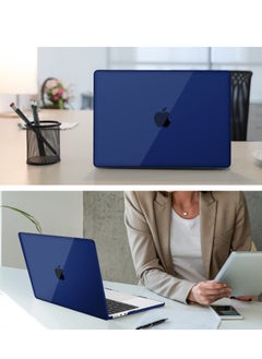 Generic Snap On Laptop Case Cover Compatible with MacBook Air 13.6 Inch 2022 Release A2681 M2 Chip w/Liquid Retina Display Touch ID Protective Plastic Hard Shell Case Cover (Dark Blue)  - Image 2