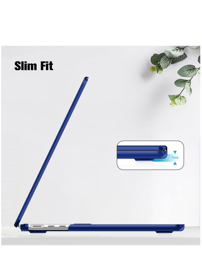 Generic Snap On Laptop Case Cover Compatible with MacBook Air 13.6 Inch 2022 Release A2681 M2 Chip w/Liquid Retina Display Touch ID Protective Plastic Hard Shell Case Cover (Dark Blue)  - Image 5
