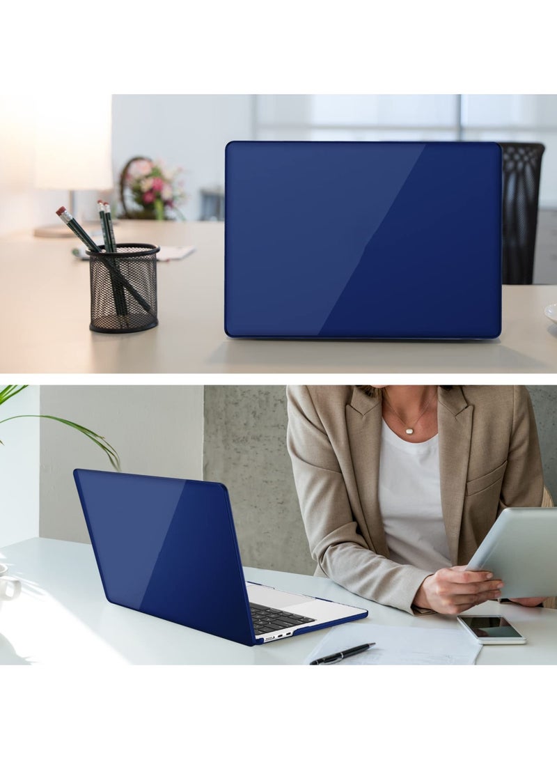 Snap On Laptop Case Cover Compatible with MacBook Air 13.6 Inch 2022 Release A2681 M2 Chip w/Liquid Retina Display Touch ID Protective Plastic Hard Shell Case Cover (Dark Blue) - Image 3