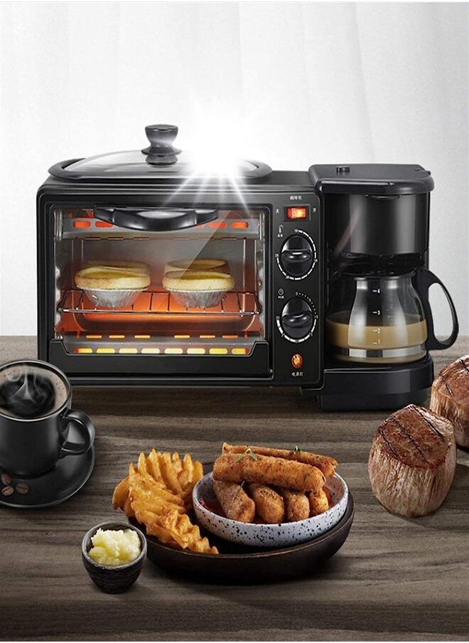 Generic - 3 In 1 Electric Oven Breakfast Maker Coffee Maker Multi-Functional Make Coffee Toast Fried Eggs 3 In 1 Breakfast Maker - Image 1