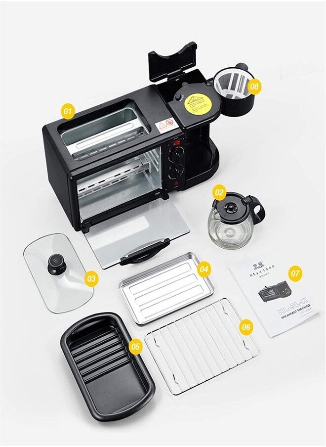 Generic - 3 In 1 Electric Oven Breakfast Maker Coffee Maker Multi-Functional Make Coffee Toast Fried Eggs 3 In 1 Breakfast Maker - Image 1