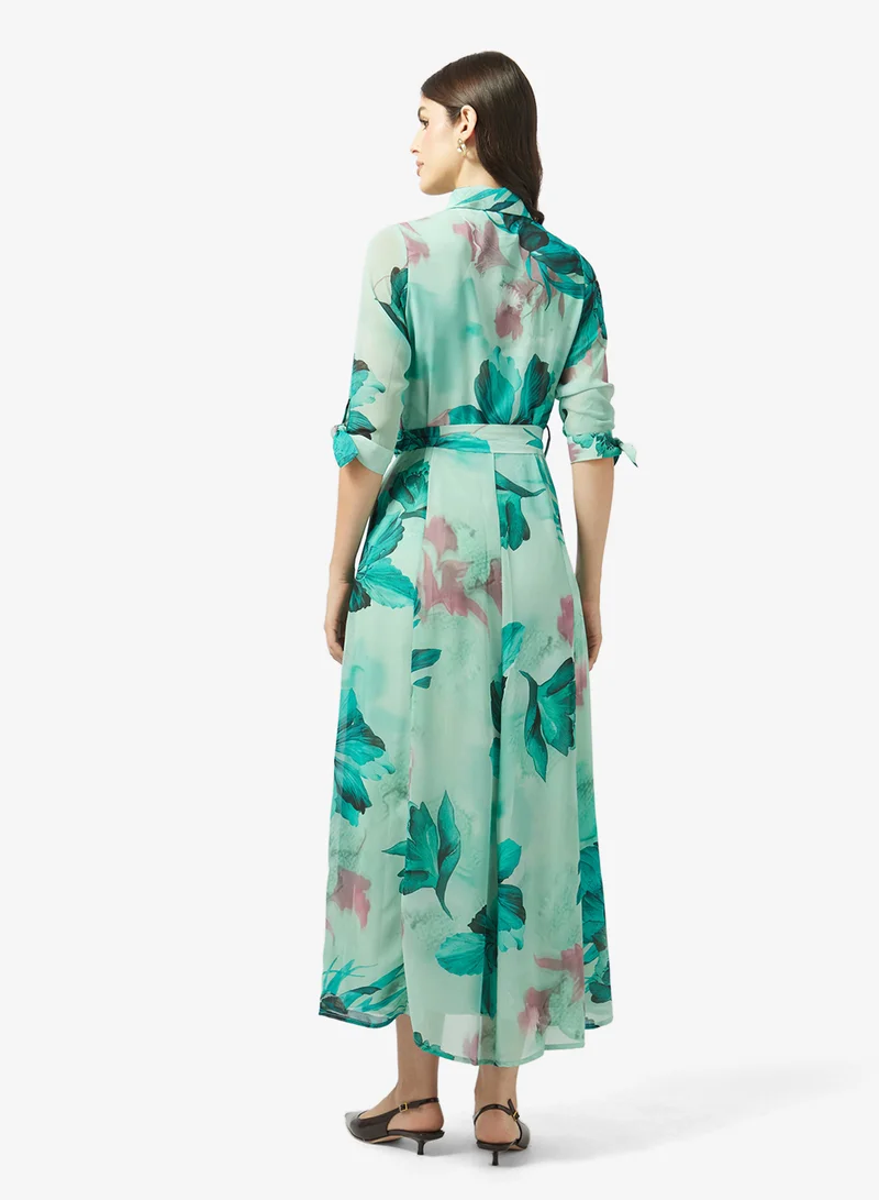 ستايل تشيت فستان ماكسي بطبعة زهور مع حزام