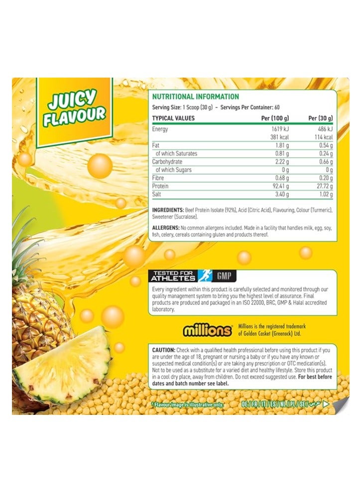 Applied Nutrition Applied Nutrition Beef XP - Clear Hydrolysed Protein Isolate, Fruit Juice Style, Dairy Free Beef Protein Powder, Lactose Free, Zero Sugar, Low Fat, 1.8kg - 60 Servings (Pineapple Millions)  - Image 4