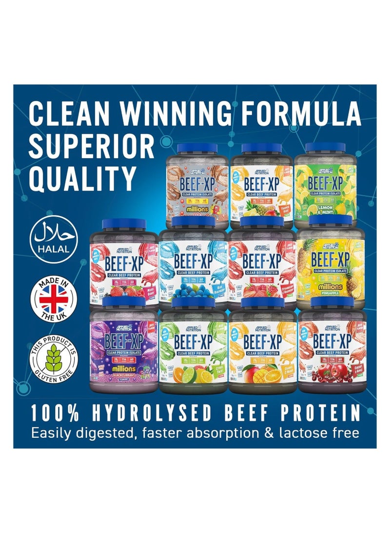 Applied Nutrition Beef XP - Clear Hydrolysed Protein Isolate, Fruit Juice Style, Dairy Free Beef Protein Powder, Lactose Free, Zero Sugar, Low Fat, 1.8kg - 60 Servings (Pineapple Millions) - Image 3
