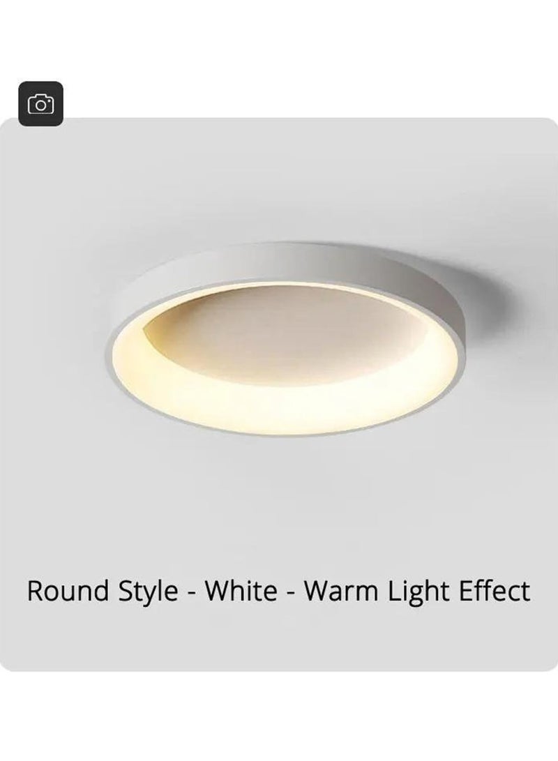WALALLA LED Ceiling Light,3 Light Color Dimmable Bedroom Lamp Nordic Minimalist Modern Italian Round Led Lamps Living Room Lighting Creative Ceiling for Bedroom/Kitchen/Dining Room,White - Image 2