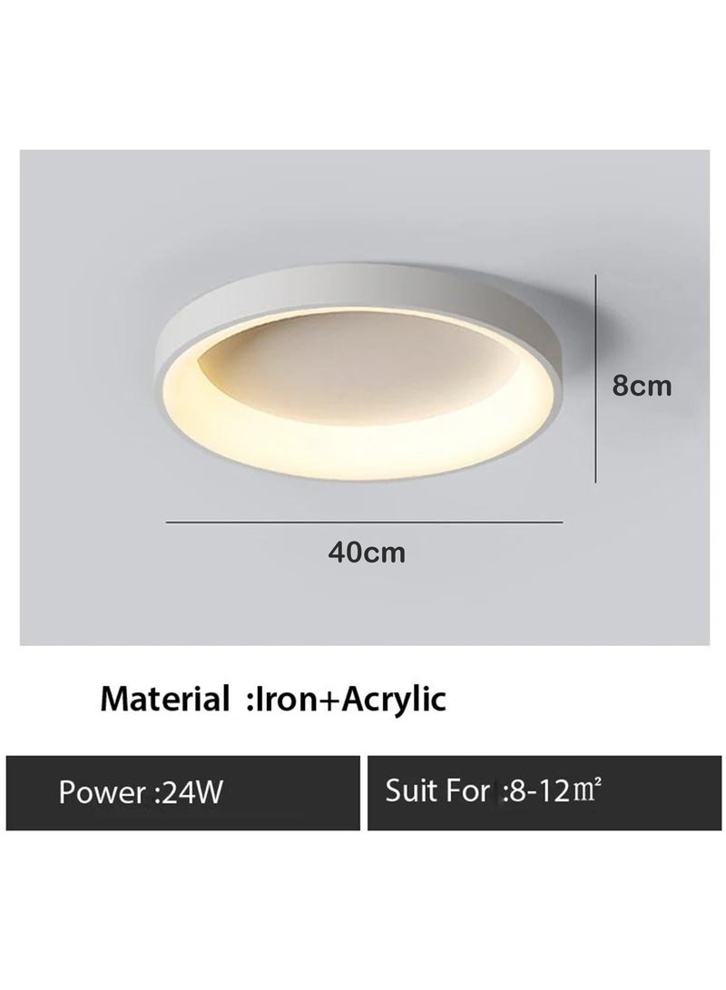 WALALLA LED Ceiling Light,3 Light Color Dimmable Bedroom Lamp Nordic Minimalist Modern Italian Round Led Lamps Living Room Lighting Creative Ceiling for Bedroom/Kitchen/Dining Room,White - Image 4
