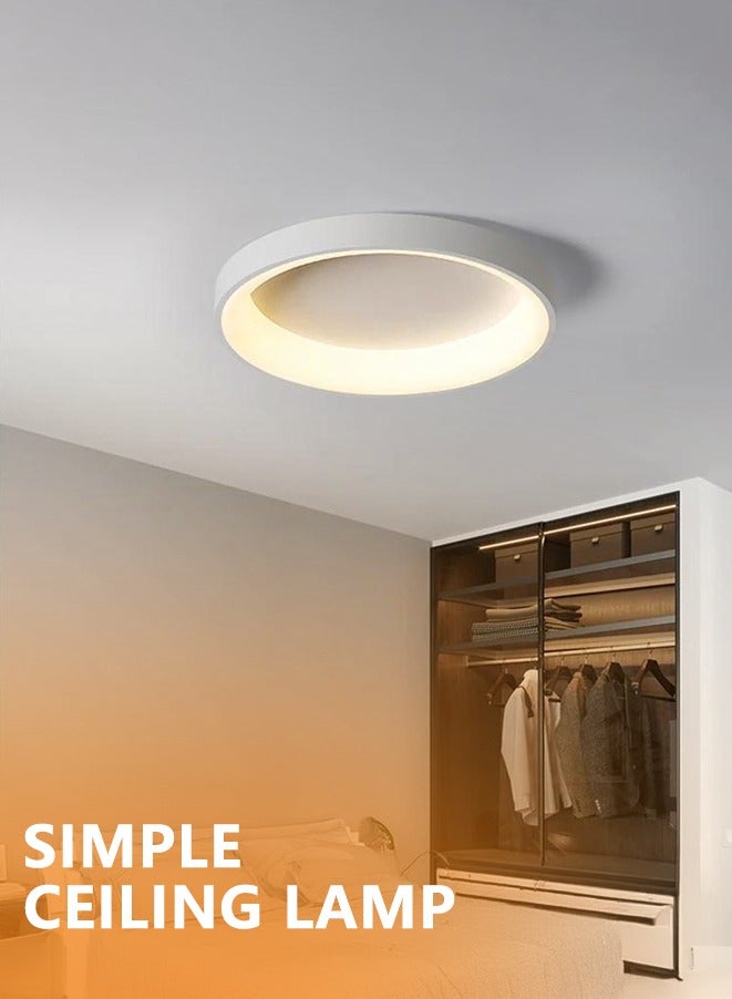 WALALLA LED Ceiling Light,3 Light Color Dimmable Bedroom Lamp Nordic Minimalist Modern Italian Round Led Lamps Living Room Lighting Creative Ceiling for Bedroom/Kitchen/Dining Room,White - Image 1