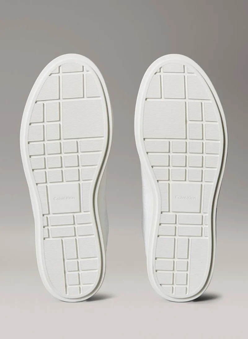 Calvin Klein Bright White Embossed Emblem Cupsole Trainers for Women | Best Price UAE
