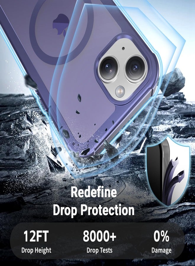 jaroco Magnetic for iPhone 13 Case, [Compatible with MagSafe][Military Grade Drop Protection][Heavy Duty Protection][Non-Slip][Shockproof] 2-Layer Durable Bumper Phone Case 6.1''-Dark Purple - Image 3