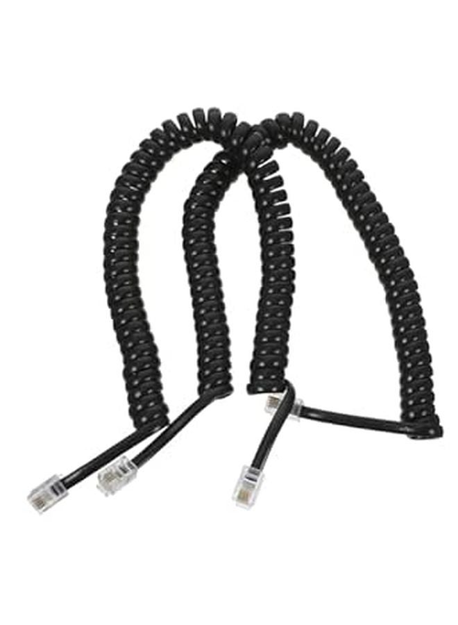 2Pcs Coiled Telephone Cord for Landline Phones Durable Flexible Easy Installation - Image 1