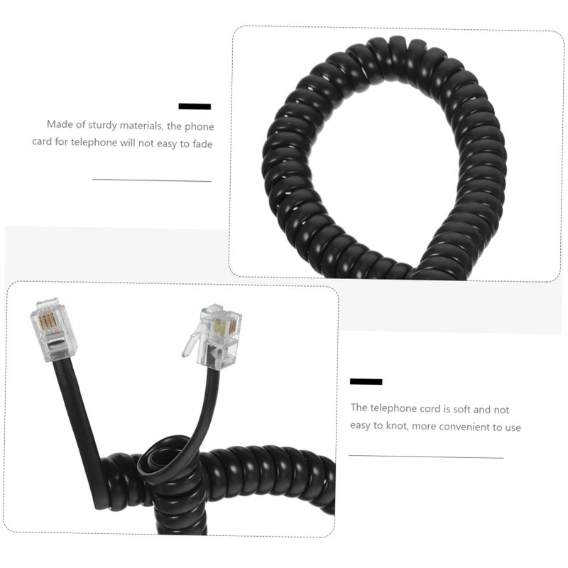 2Pcs Coiled Telephone Cord for Landline Phones Durable Flexible Easy Installation - Image 4