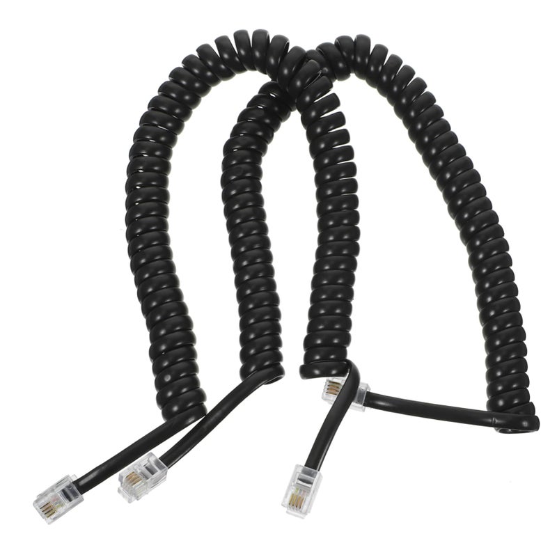 2Pcs Coiled Telephone Cord for Landline Phones Durable Flexible Easy Installation - Image 2
