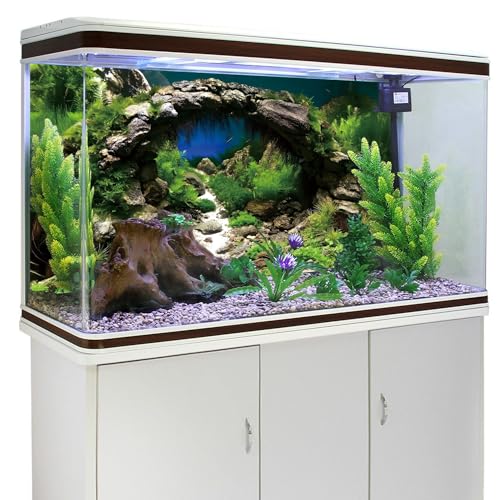 AWERT 36x24 inches Arch Stone Aquarium Background River Bed & Lake Aquarium Vinyl Background Aquatic Plant Fish Tank Background - Image 3