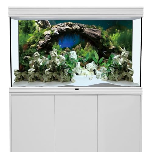 AWERT 36x24 inches Arch Stone Aquarium Background River Bed & Lake Aquarium Vinyl Background Aquatic Plant Fish Tank Background - Image 2