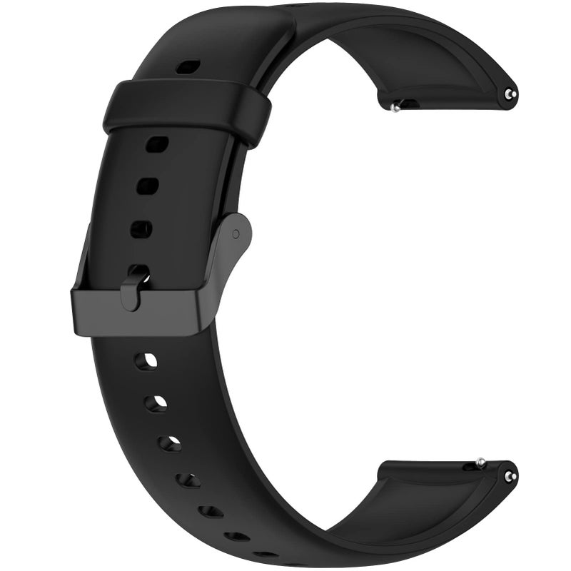 Disscool Soft Silicone Replacement Strap Compatible with Realme Watch 3/2/2 Pro & Realme Watch S – Black - Image 1