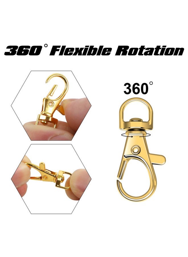 SANNIX 60Pcs Gold Swivel Snap Hooks With Key Rings Keychain Clip Hooks Key Chain Rings Lobster Claw Clasps For Lanyard Clip Jewelry Making Crafts - Image 4