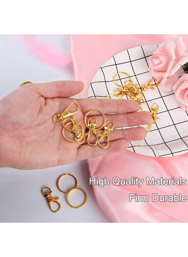 SANNIX 60Pcs Gold Swivel Snap Hooks With Key Rings Keychain Clip Hooks Key Chain Rings Lobster Claw Clasps For Lanyard Clip Jewelry Making Crafts - Image 5