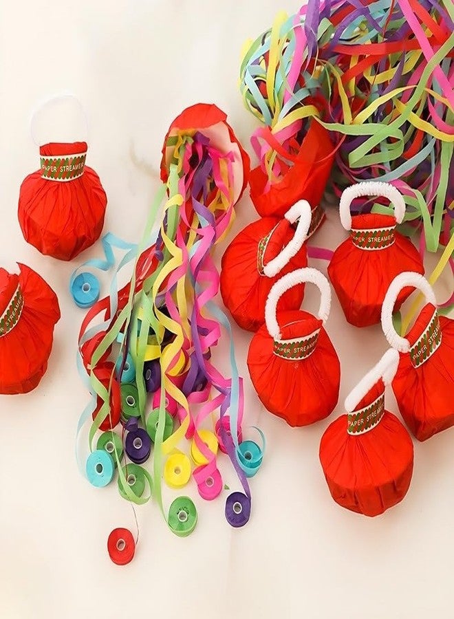 MIXNEX Hand Throw Streamer Confetti – 30 Rolls Colorful Pull String Party Poppers, No Mess Wedding Streamers, Birthday Celebration Handheld Ribbon for Kids & Adults - Image 3
