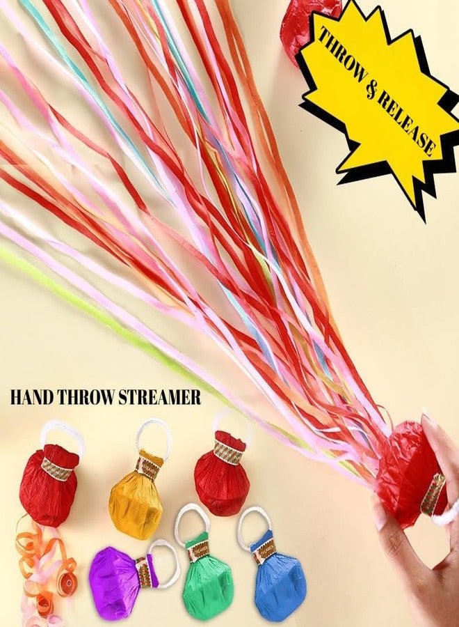 MIXNEX Hand Throw Streamer Confetti – 30 Rolls Colorful Pull String Party Poppers, No Mess Wedding Streamers, Birthday Celebration Handheld Ribbon for Kids & Adults - Image 2