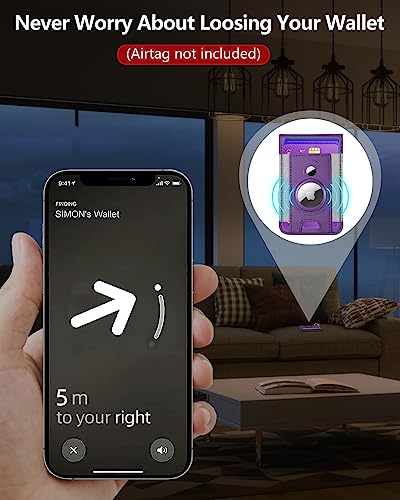 ExtreLife for Magsafe Wallet with Airtag Holder Magnetic Wallet for iPhone 171615141312 Series 9Card Holder Open ID Window Adjustable Stand RFID Blocking Purple - Image 3