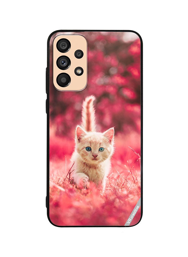 VR CREATIVE Protective Case Cover For Samsung Galaxy A72 Red Blossom Cat Design Multicolour - Image 1