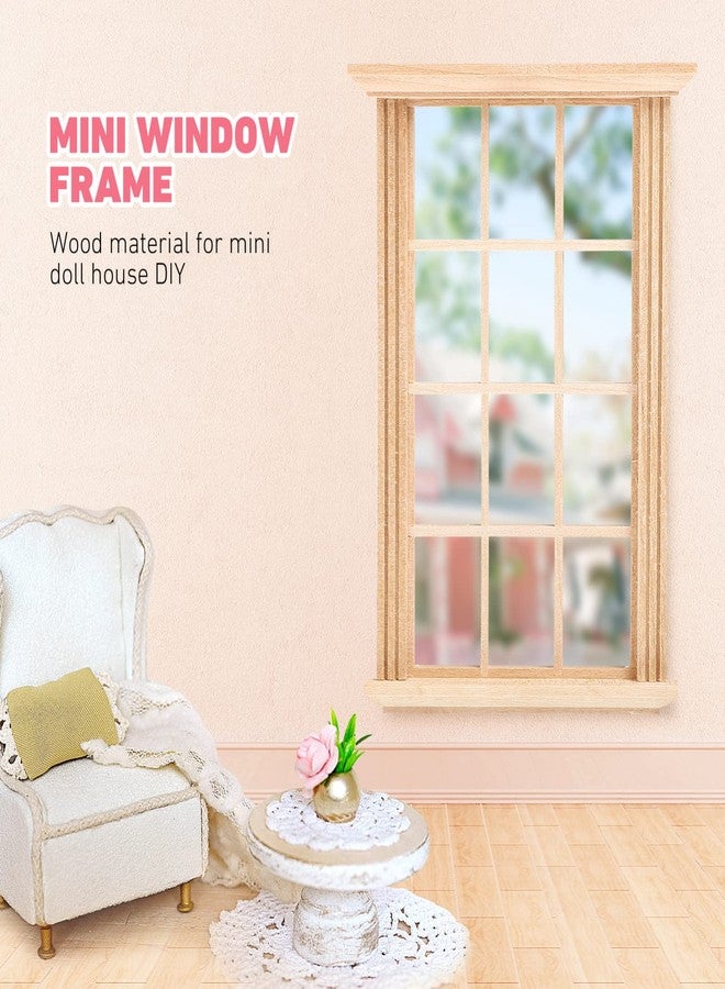 Healeved 2pcs Mini Furniture Doll House Miniature Window Frame Model Decoration Windows Dollhouse Furniture - Image 4